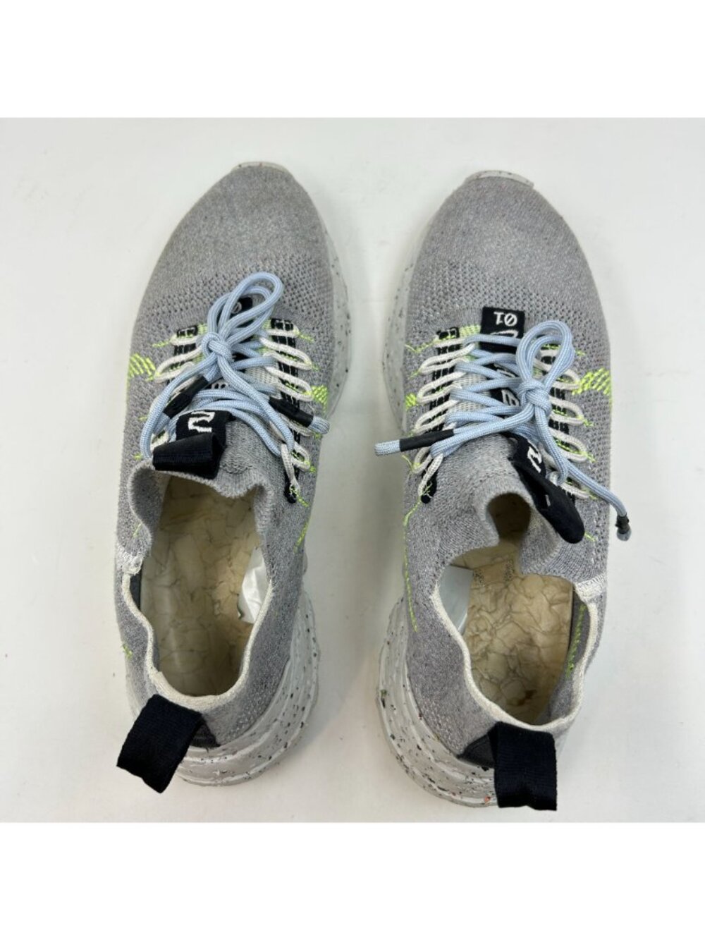 Nike Space Hippie Style Running Shoes Mens 11 Gray Volt Knit Sneakers Comfort - Picture 8 of 10
